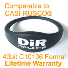 Printable Proximity Wristband GE Casi-Rusco 40bit C10106 For GE Security, Lenel 32, Interlogix, UTC Fire & Security
